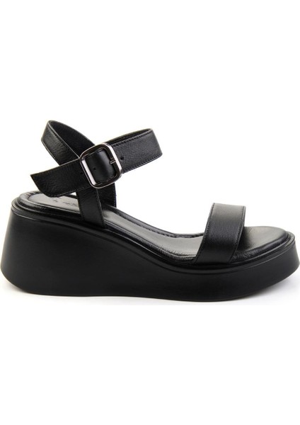 Siyah Leather Kadın Sandalet K05359032203