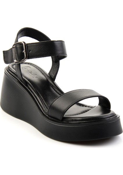 Siyah Leather Kadın Sandalet K05359032203 fiyatları