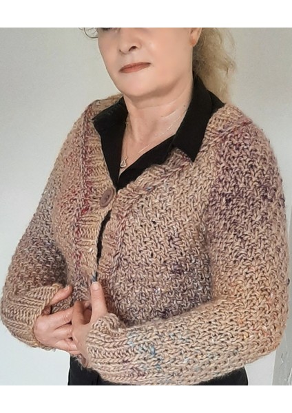 RENKLERİM MODAEVİ EL ÖRGÜSÜ EBRULİ BEL BOYU HIRKA