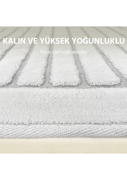 Line Köşeli Krem 2'li %100 Pamuk Banyo Halısı Paspası Seti Klozet Takımı indirimleri