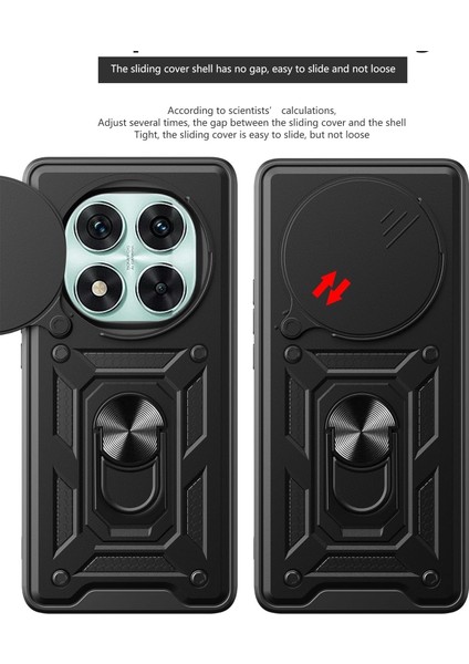 Xiaomi Redmi Note 14 Pro 4g Kılıf Kamera Korumalı Sürgülü Yüzüklü Armor Military Tank Kızaklı Kapak