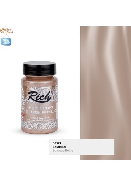 Metalik Barok Bej Multi Surface Titanium Akrilik Boya 90CC