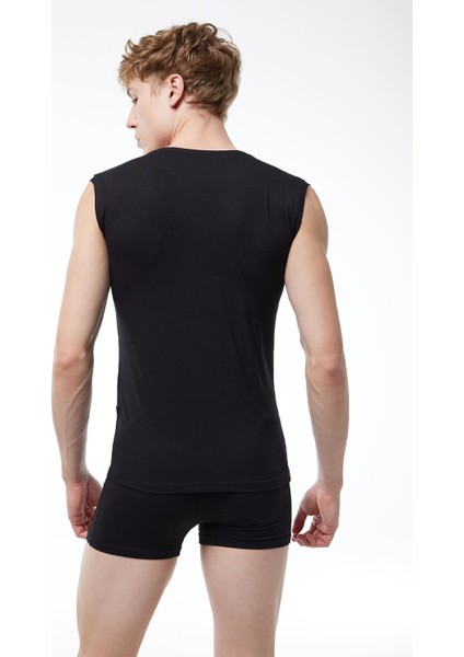 Erkek Siyah Beyaz Ten Rengi 3 Lü Paket V Yaka Iz Yapmayan Modal Kolsuz Görünmez Atlet 064 indirimleri