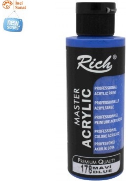Mavi Boya Akrilik 120CC Master N:178 Yoğun Pigment ve Üstüm Kapatıcılık