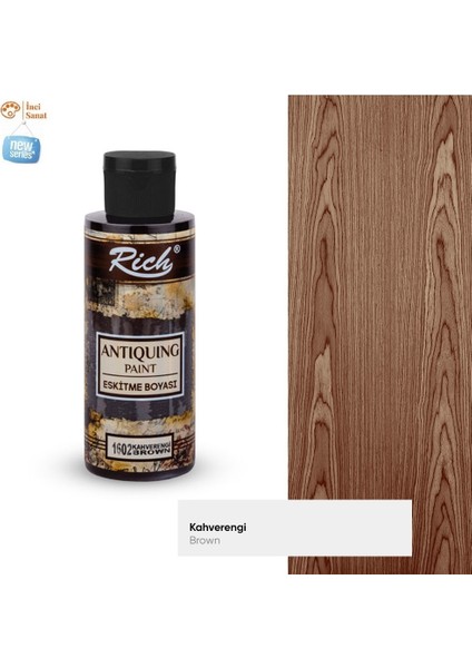 Eskitme Boyası Antiquing Kahverengi N:1602 Su Bazlı Akrilik Tüm Yüzey 120ML