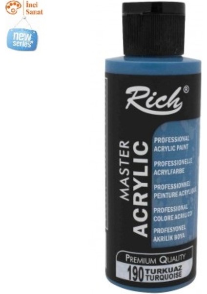 Turkuaz Boya Akrilik 120CC Master N:190 Yoğun Pigment ve Üstüm Kapatıcılık