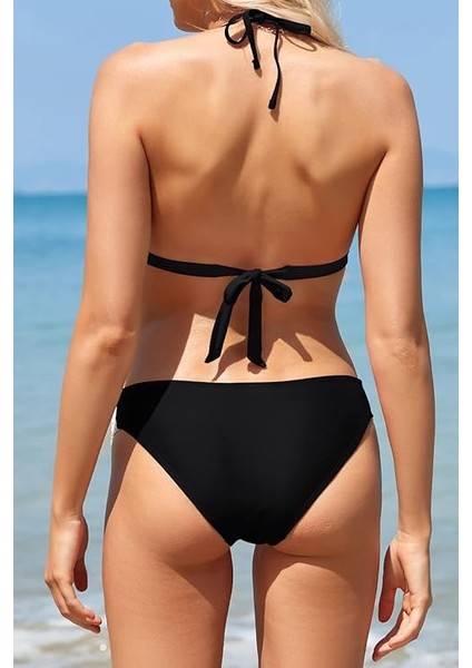 Shekını Dantel Halter Bikini Takımı Üçgen Tığ Işi Mayo Cheeky Tie 2 Parça Mayo Mayo fırsatları