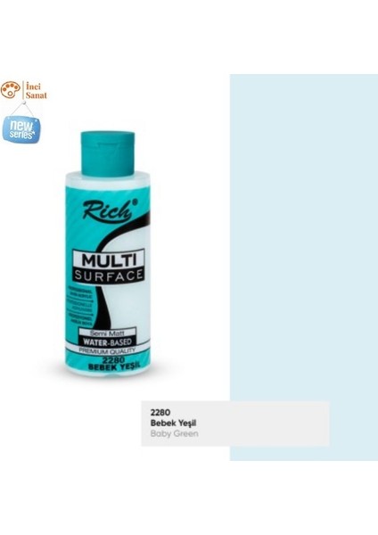 Multi Surface Bebek Yeşili N:2280 Her Yüzey Akrilik Boya (Cam,ahşap,tuval,seramik,plastik) 120CC