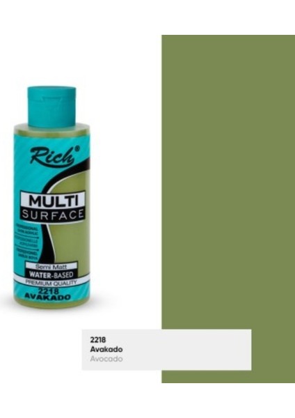 Multi Surface Avokado N:2218 Her Yüzey Akrilik Boya (Cam,ahşap,tuval,seramik,plastik,duvar) 120CC