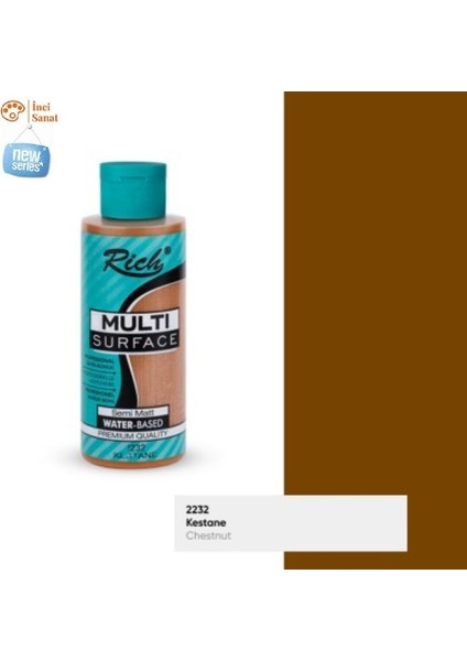 Multi Surface Kestane N:2232 Her Yüzey Akrilik Boya (Cam,ahşap,tuval,seramik,plastik,duvar) 120CC