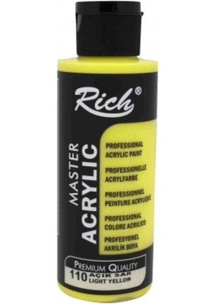Açık Sarı Boya Akrilik 120CC Master N:110 Yoğun Pigment ve Üstüm Kapatıcılık