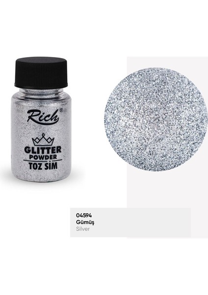 Toz Sim Glitter Powder Gümüş Silver 50CC