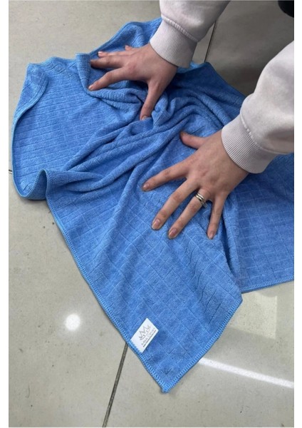 ( 1 Adet Mavi) Büyük Boy Sıkması Rahat Kareli Sihirli Yer Bezi 50*70