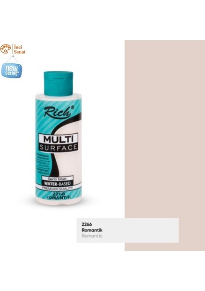 Multi Surface Romantik N:2266 Her Yüzey Akrilik Boya (Cam,ahşap,tuval,seramik,plastik,duvar) 120CC