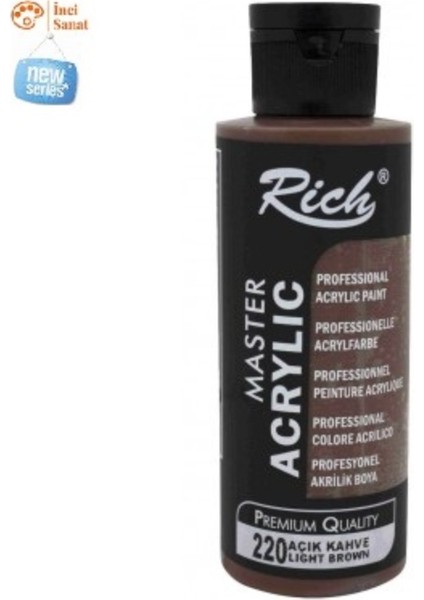 Açık Kahve Boya Akrilik 120CC Master N:220 Yoğun Pigment ve Üstüm Kapatıcılık