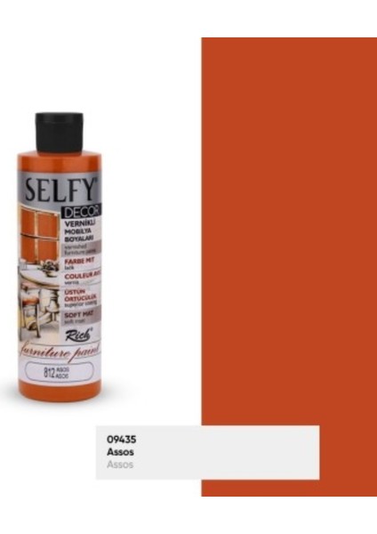 Asos Selfy Decor Kendinden Vernikli Boya N:812 Su Bazlı Akrilik Mobilya Her Yüzey 240CC