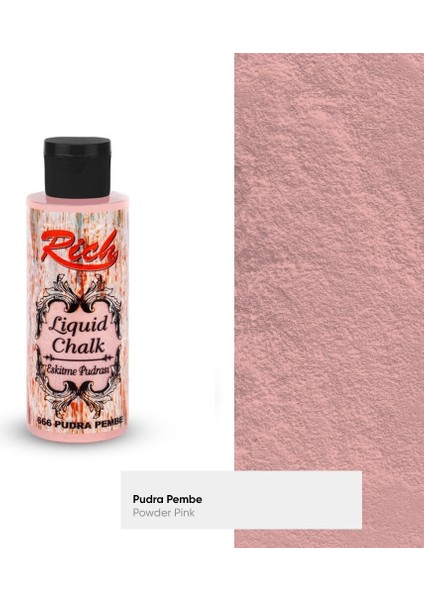 Eskitme Pudrası Liquid Chalk Pudra Pembe N:666 Akrilik Tüm Yüzey 120ML