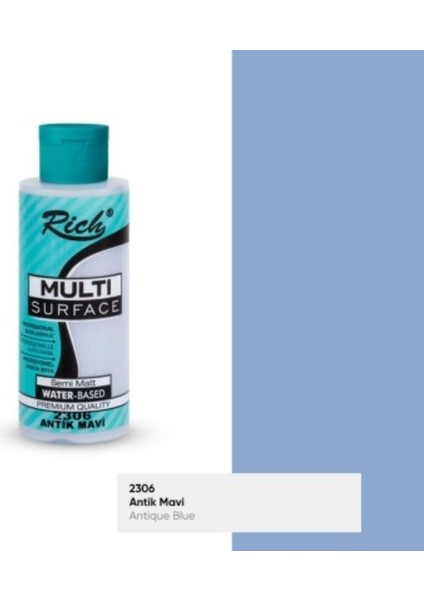 Multi Surface Antik Mavi N:2306 Her Yüzey Akrilik Boya (Cam,ahşap,tuval,seramik,plastik) 120CC