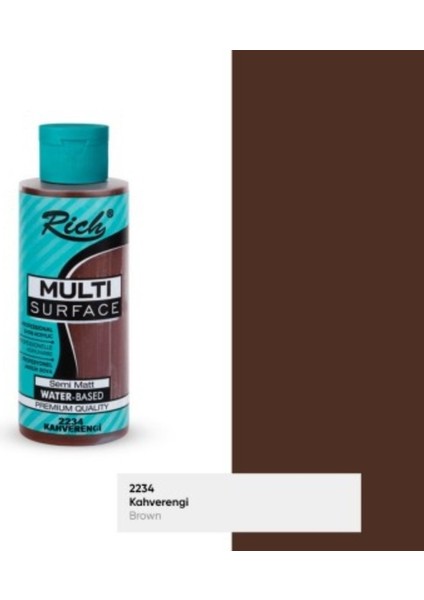 Multi Surface Kahverengi N:2234 Her Yüzey Akrilik Boya (Cam,ahşap,tuval,seramik,plastik) 120CC