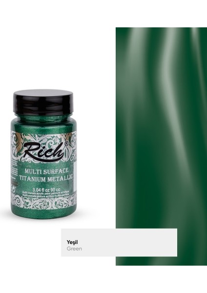 Metalik Yeşil Multi Surface Titanium Akrilik Boya 90CC