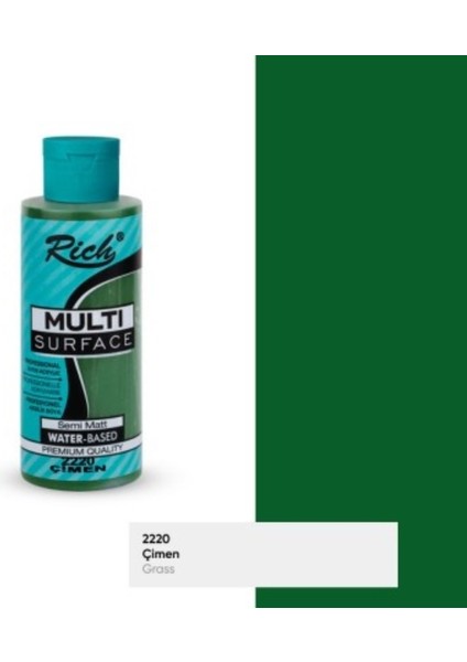 Multi Surface Çimen N:2220 Her Yüzey Akrilik Boya (Cam,ahşap,tuval,seramik,plastik,duvar) 120CC
