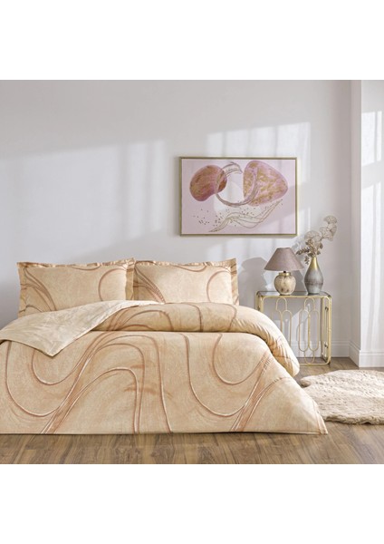 Yeni Sezon Pamuklu Saten Çift Kişilik Nevresim Takımı Elisandra Bakır