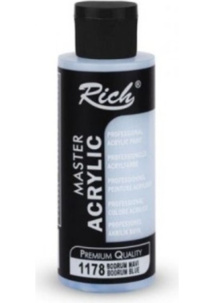 Bodrum Mavi Boya Akrilik 120CC Master N:1178 Yoğun Pigment ve Üstüm Kapatıcılık