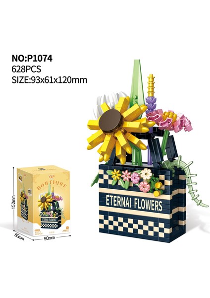Saksı Yapı Taşı Küçük Pelet Puzzle Kız Serisi Doğum Günü Hediyesi (Yurt Dışından)