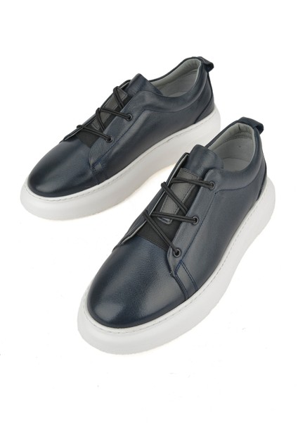 Erkek Deri Sneaker 151987Z133 Lacivert