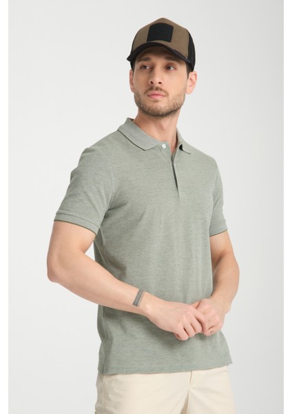 Boggee Pedso Erkek Yeşil Italyan Yaka Çekmez Likralı %100 Pamuklu Kumaş Slim Fit Polo Yaka Tişört modelleri