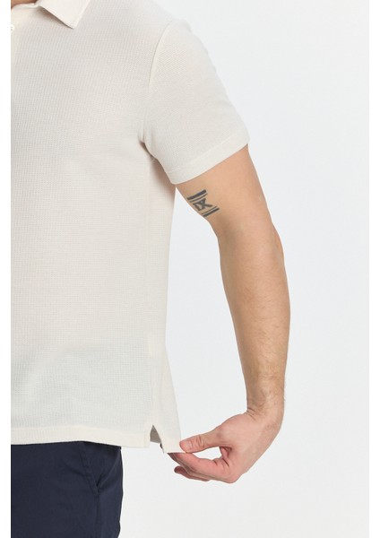 Jaguar Erkek Ekru Pamuk Karışımlı Çekmeyen Likralı Kumaş Yırtmaç Detaylı Slim Fit Polo Yaka Tişört modelleri