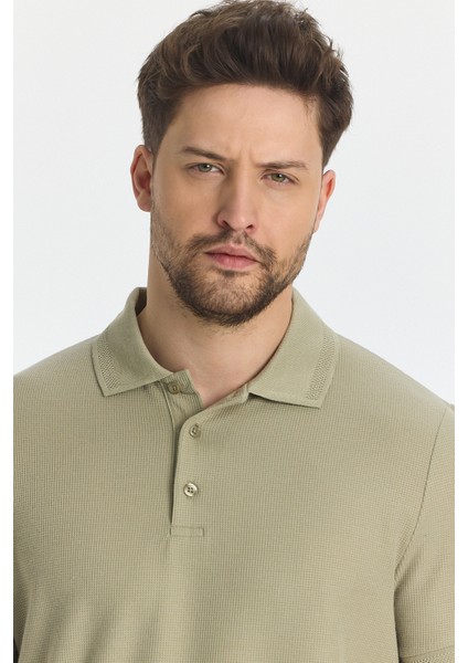 Walfer Erkek Vizon Likralı Pamuk Karışımlı Yaka Detaylı Slim Fit Kıvrılmaz Yaka Polo Yaka Tişört fiyatları