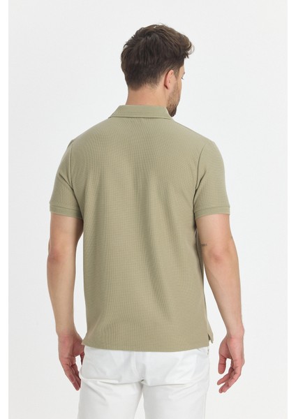 Walfer Erkek Vizon Likralı Pamuk Karışımlı Yaka Detaylı Slim Fit Kıvrılmaz Yaka Polo Yaka Tişört fırsatları