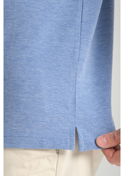 Boggee Pedso Erkek Mavi Italyan Yaka Çekmez Likralı %100 Pamuklu Kumaş Slim Fit Polo Yaka Tişört fırsatları