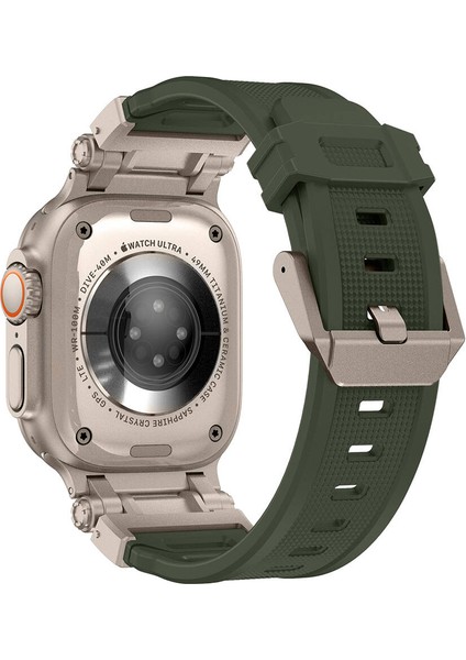 Apple Watch Ultra 49MM Titanyum Metal Başlıklı Silikon Kayışlı Resistance Kordon modelleri