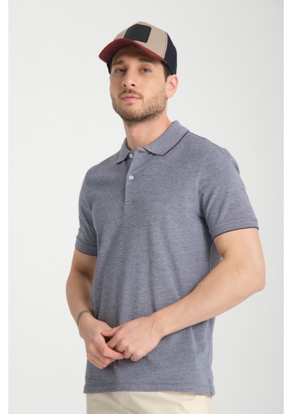 Boggee Pedso Erkek Lacivert Italyan Yaka Çekmez Likralı %100 Pamuklu Kumaş Slim Fit Polo Yaka Tişört modelleri