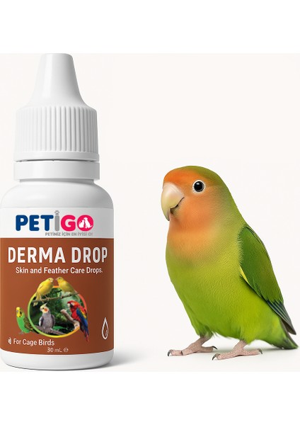 Derma Drop Kuşlar Için Tüy ve Deri Bakım Damlası – 30 ml | Cilt Destekleyici Takviye