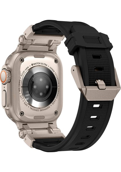 Apple Watch Ultra 49MM Titanyum Metal Başlıklı Silikon Kayışlı Resistance Kordon modelleri