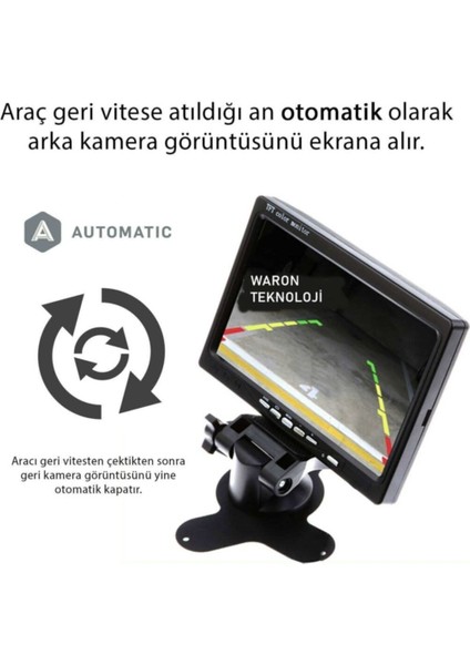 7 Inch Araç Içi Kamera Monitörü Geri Vites Uyumlu fırsatları