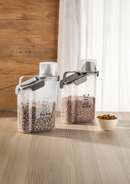 2300ML Köpek Maması Saklama Kabı Kırılmaz Sızdırmaz Çift Contalı Ölçekli Geniş Hazneli Bpa Free fiyatları