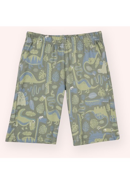 Erkek Çocuk Baskı Detaylı Yeşil 3'lü Pijama Takım indirimleri