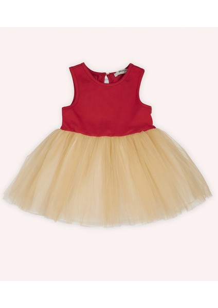 Kız Bebek Geniş Yakalı Kırmızı Elbise modelleri