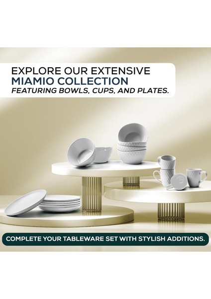 Mıamıo - 6 x 800 ml - Kase Seti/tahıl Kasesi Seti - Modern Bowls Matte – Kase Seti Büyük - Palmanova Koleksiyonu