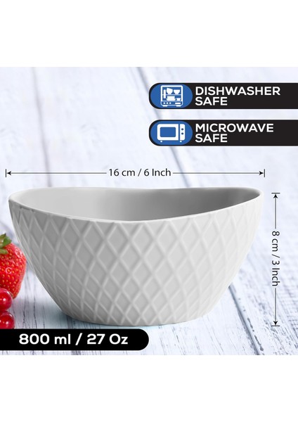 Mıamıo - 6 x 800 ml - Kase Seti/tahıl Kasesi Seti - Modern Bowls Matte – Kase Seti Büyük - Palmanova Koleksiyonu
