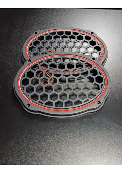 Kırmızı Neon Işıklı 6x9 Oval Hoparlör ve Midrange Kapağı 1takım (2ADET)