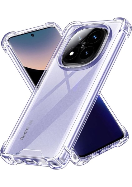 Xiaomi Redmi Note 14 Pro 4g Kılıf Köşe Korumalı Darbeye Dayanıklı Antişok Şeffaf Silikon Pc Kapak