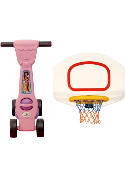 Çocuklar Için 2'li Hareket Seti: Duvar Basketbol Potası & 4 Tekerlekli Scooter | Spor ve Eğlence Bir Arada!