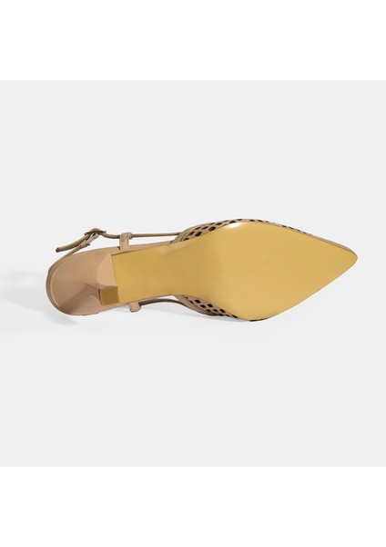 Ten Kadın Perforeli Slingback Deri Topuklu Ayakkabı fırsatları