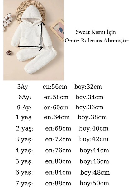 x Ipek Atlas Erkek Kız Bebek Çocuk Kapüşonlu Peluş Ikili Takım