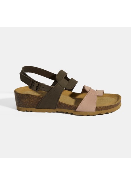 Kahve Kadın Toka Detaylı Slingback Sandalet